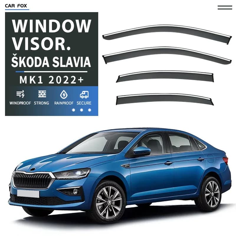 Per SKODA Slavia 2022+ Finestra di Automobile Visiera Tenda Shelter Parabrezza Finestrino Laterale Pioggia Parasole Accessori Auto Car Styling