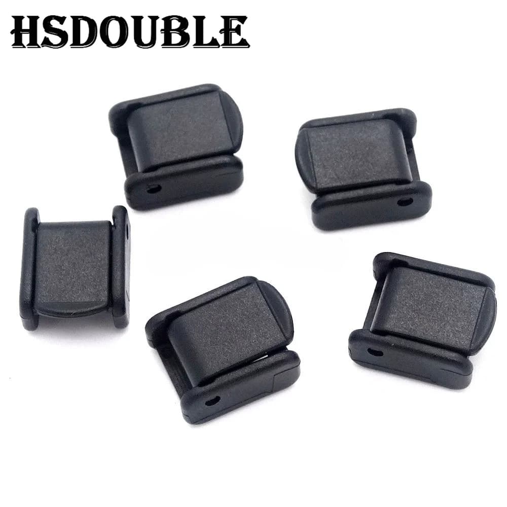 Fibbia a camma in plastica da 3/8'' per cinghie, clip a levetta nera per zaini, fibbia per cinture, collari per cani e gatti