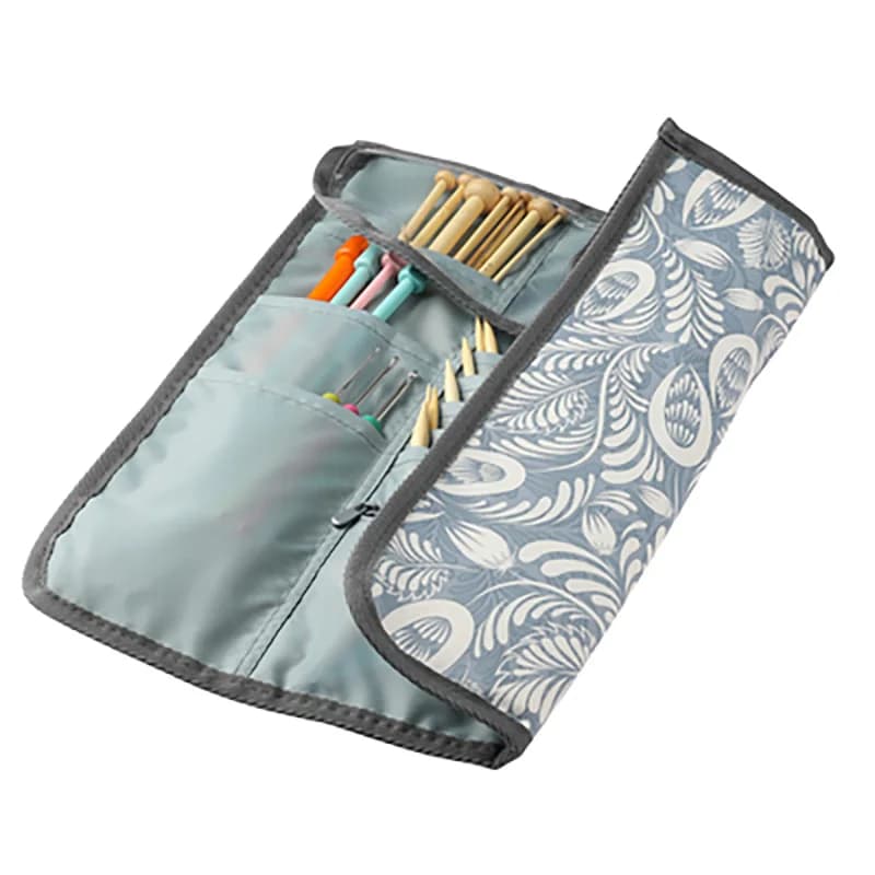 Foldable Knitting Needles Storage Case Bag, Organizer, Rolling Knitting Needles Holder, Straight and Circular