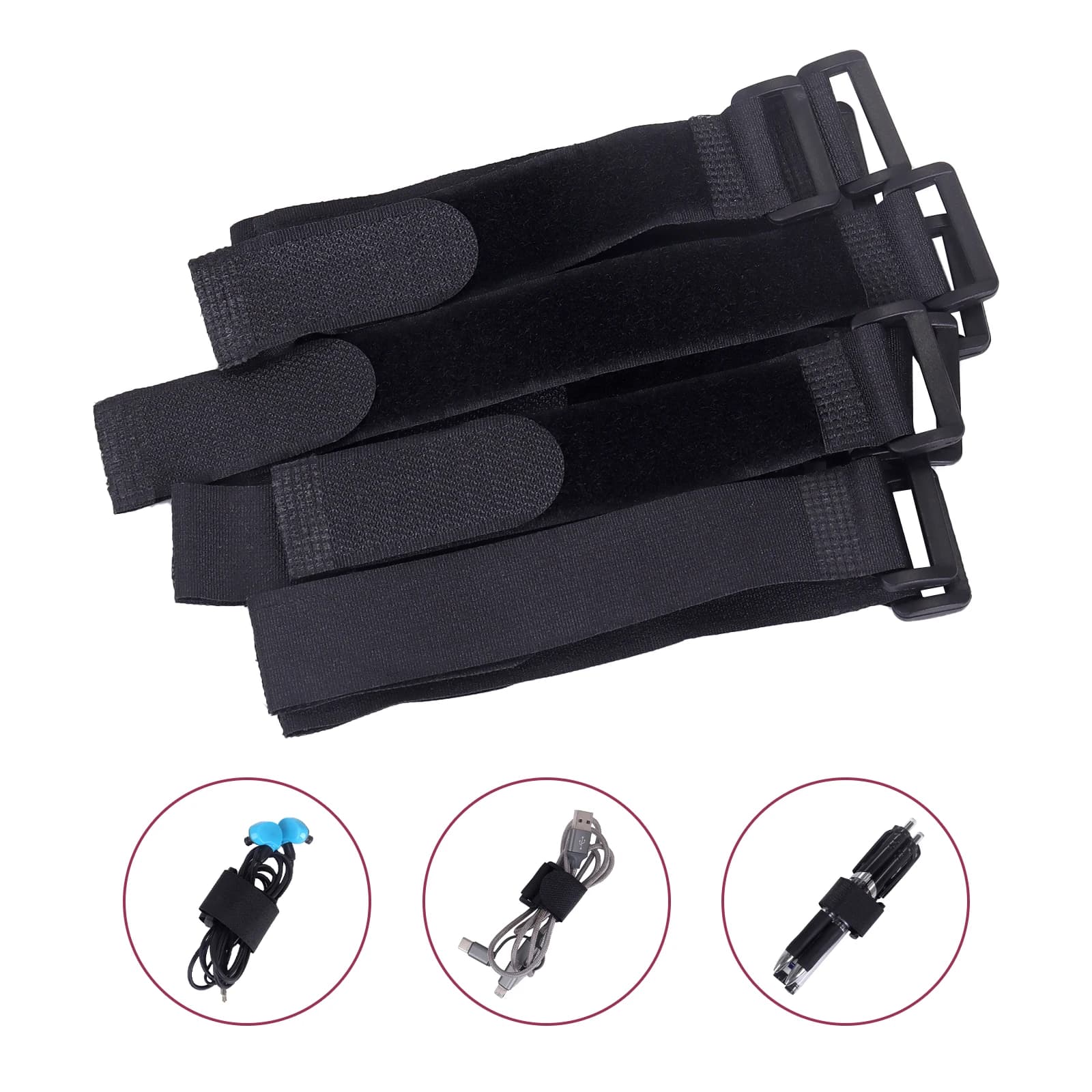 10 pz 2.5 cm fibbia cinghia fascette in nylon fascette inverso riutilizzabile nastro autoadesivo di fissaggio gancio anello cinghia fissa appiccicosa