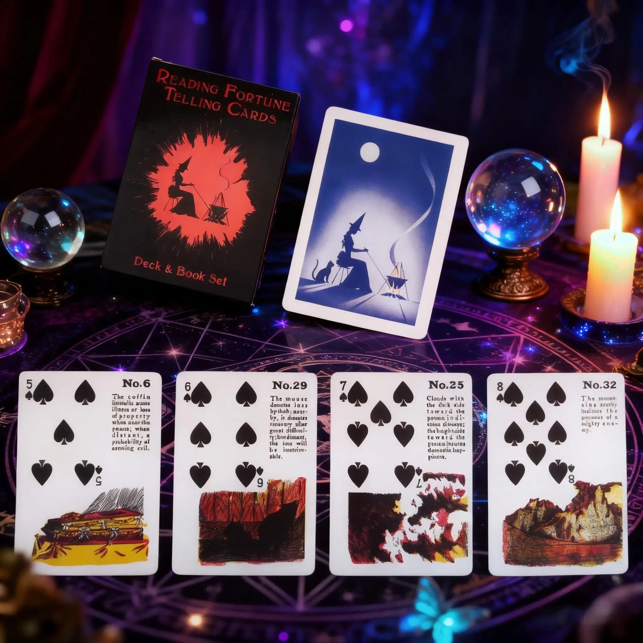 Lettura Carte per divinazione 54 pezzi Gioco di carte per divinazione del destino Carte dei tarocchi Gioco da tavolo per feste in famiglia