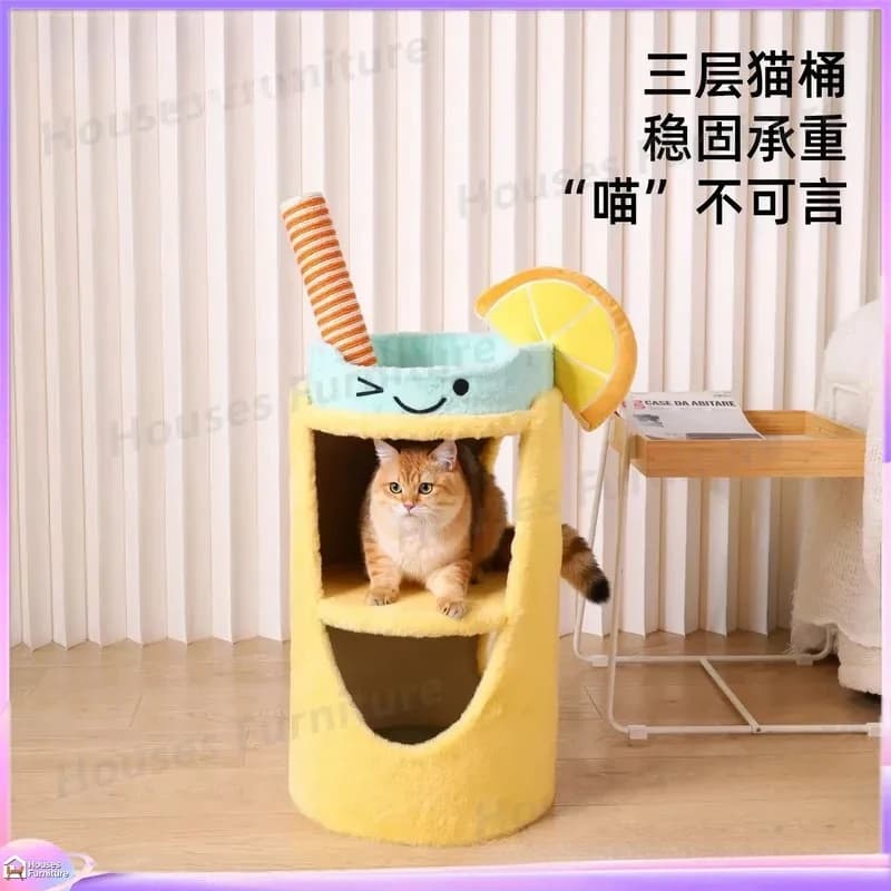 Large Cat Tree with Scratching Posts Condo Tower for Indoor Cats Multi-Level Climbing Frame Sisal Rope Hammock Bed Small