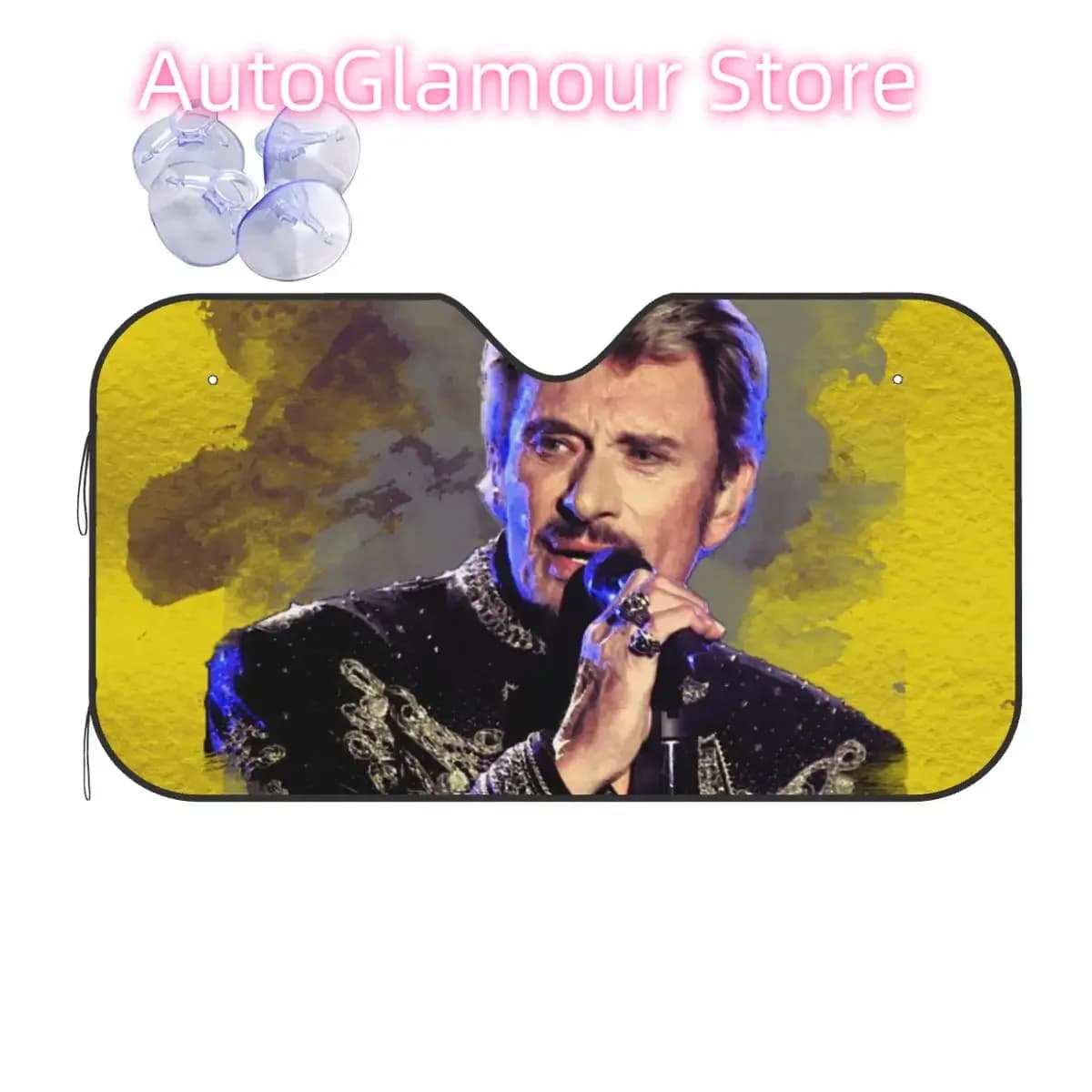 Johnny Hallyday Parabrezza Parasole Cantante Divertente Auto Finestra Anteriore Visiera 70x130 cm Parasole Visiera Tende Parasole proteggere