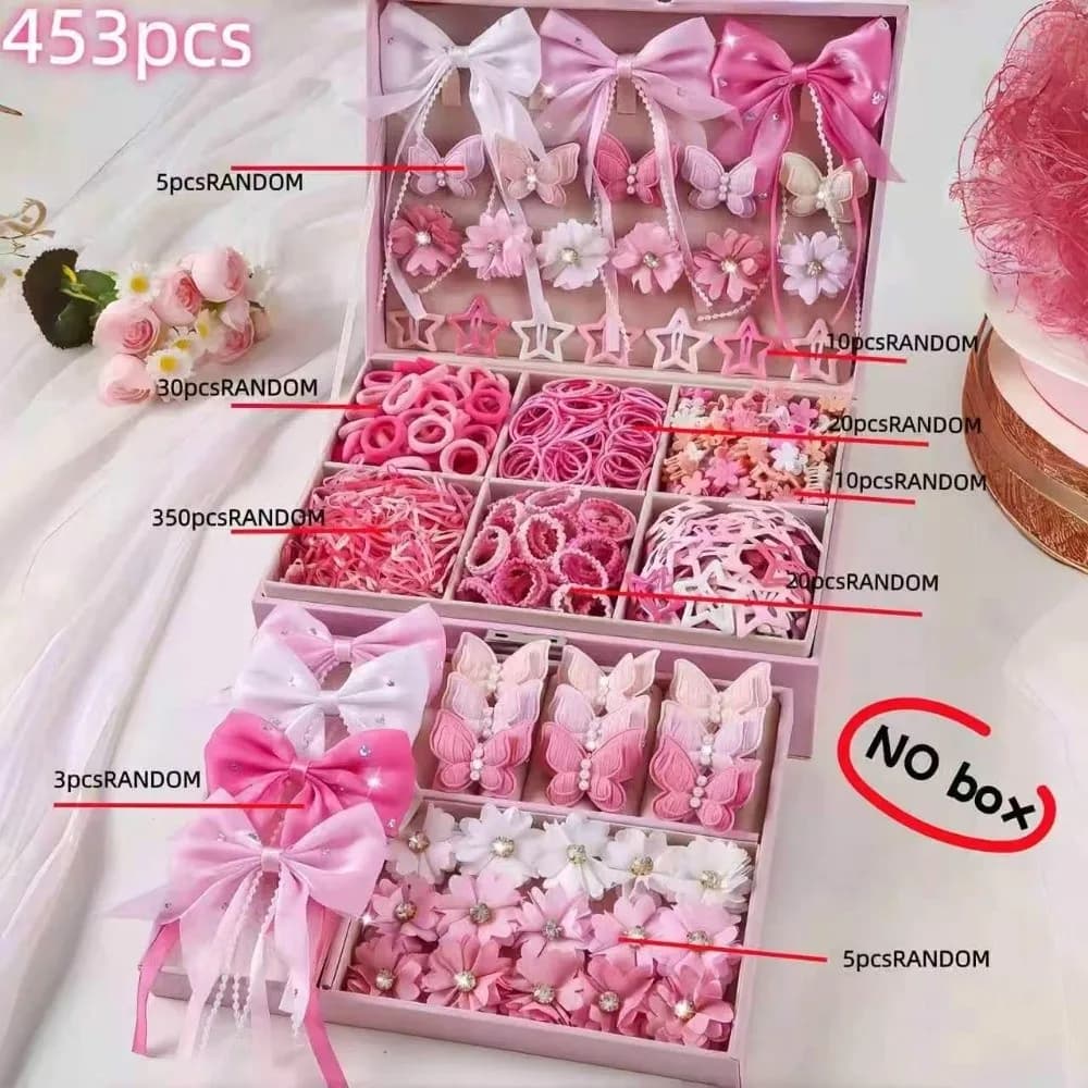 Frangipani High Elastic Hair Accessories Set No Hurt Hair Colorful Hair Clips Girls Hair Bands Princess Gift Set