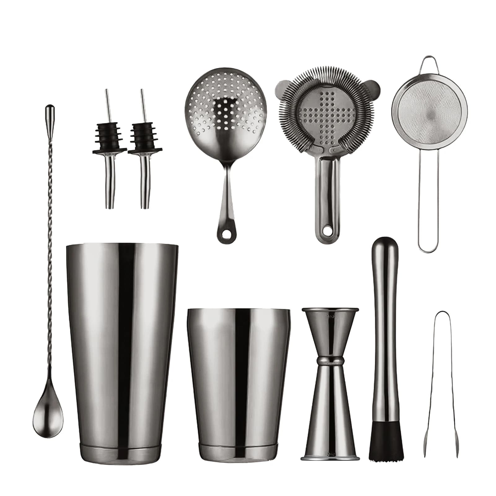 Aoresac Set da Cocktail All-Inclusive da 11 pezzi Set da Cocktail Shaker in acciaio inossidabile Kit da barista per la casa Shaker Boston