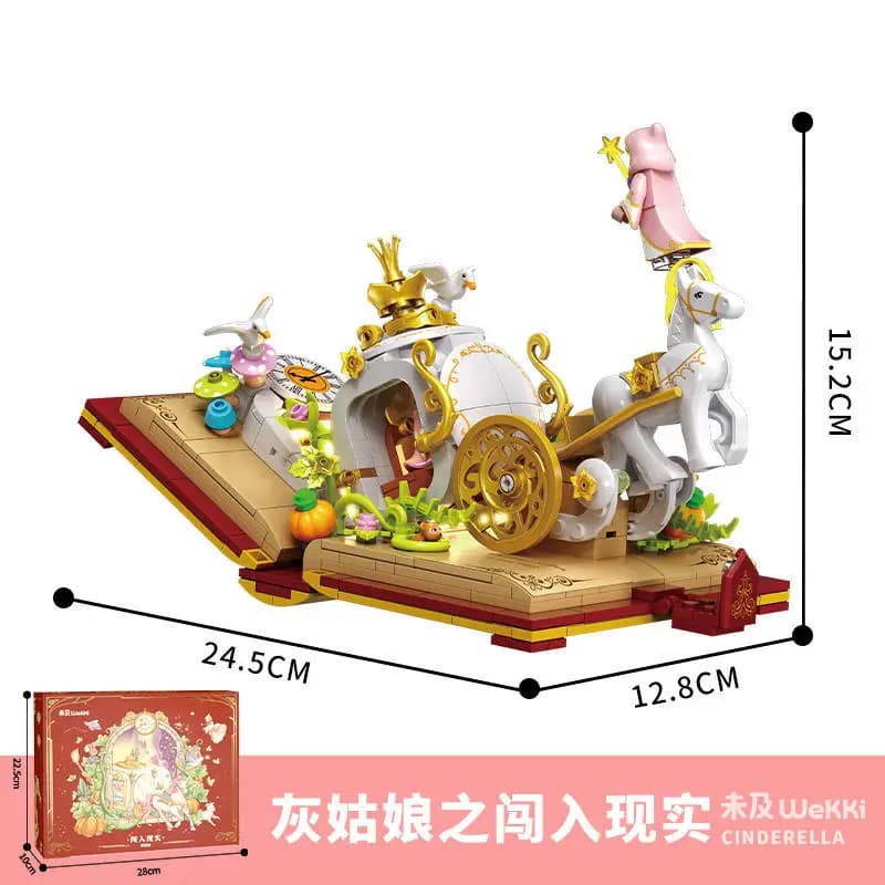 Wekki 506173 libro delle fiabe: cenerentola Model lighting Street View Series giocattoli fai da te Building Blocks regalo per ragazza 600 pezzi