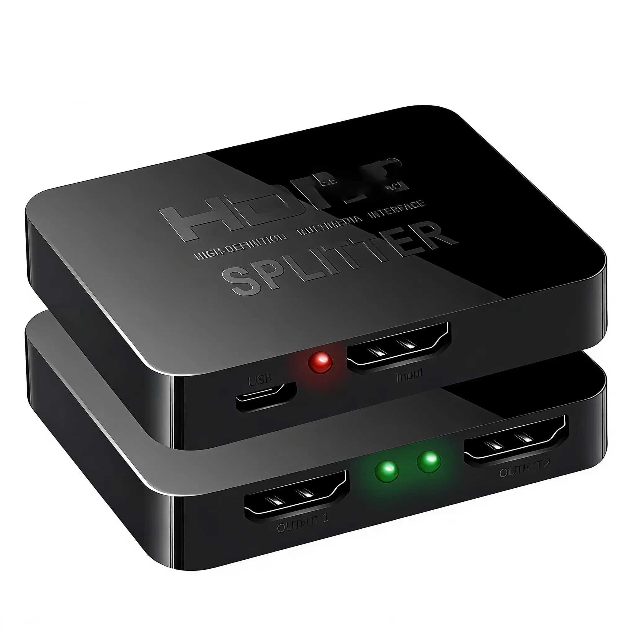 Splitter HDMI 4K 1x2, Distributore Video 1 Ingresso 2 Uscite, Amplificatore per Doppio Display, Compatibile con Box PC, Monitor, Proiettore, Laptop
