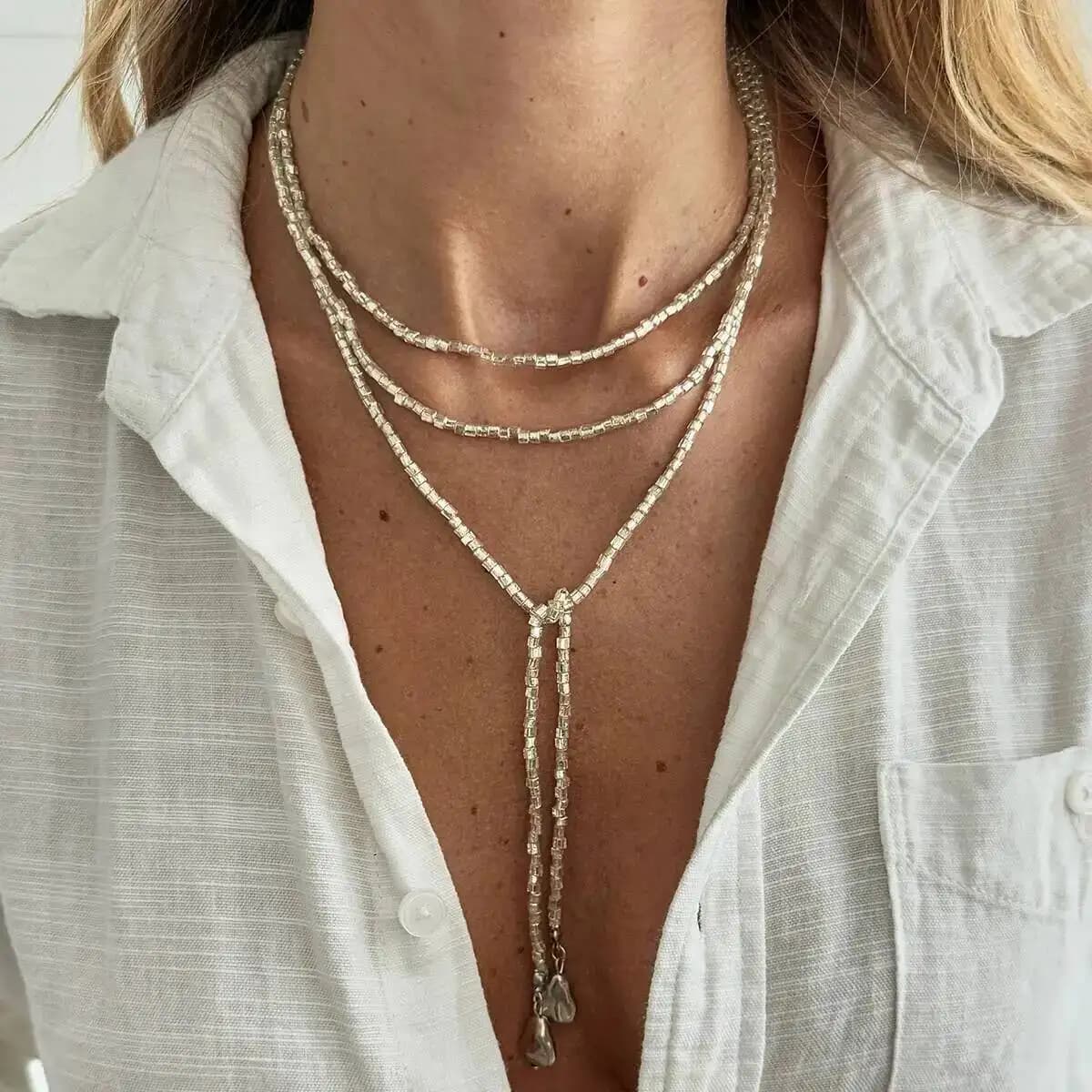 IngeSight.Z Boho Collana girocollo con ciondolo geometrico semplice sexy Donna Nuova tendenza Punk Catena maglione regolabile Regalo gioielli per feste