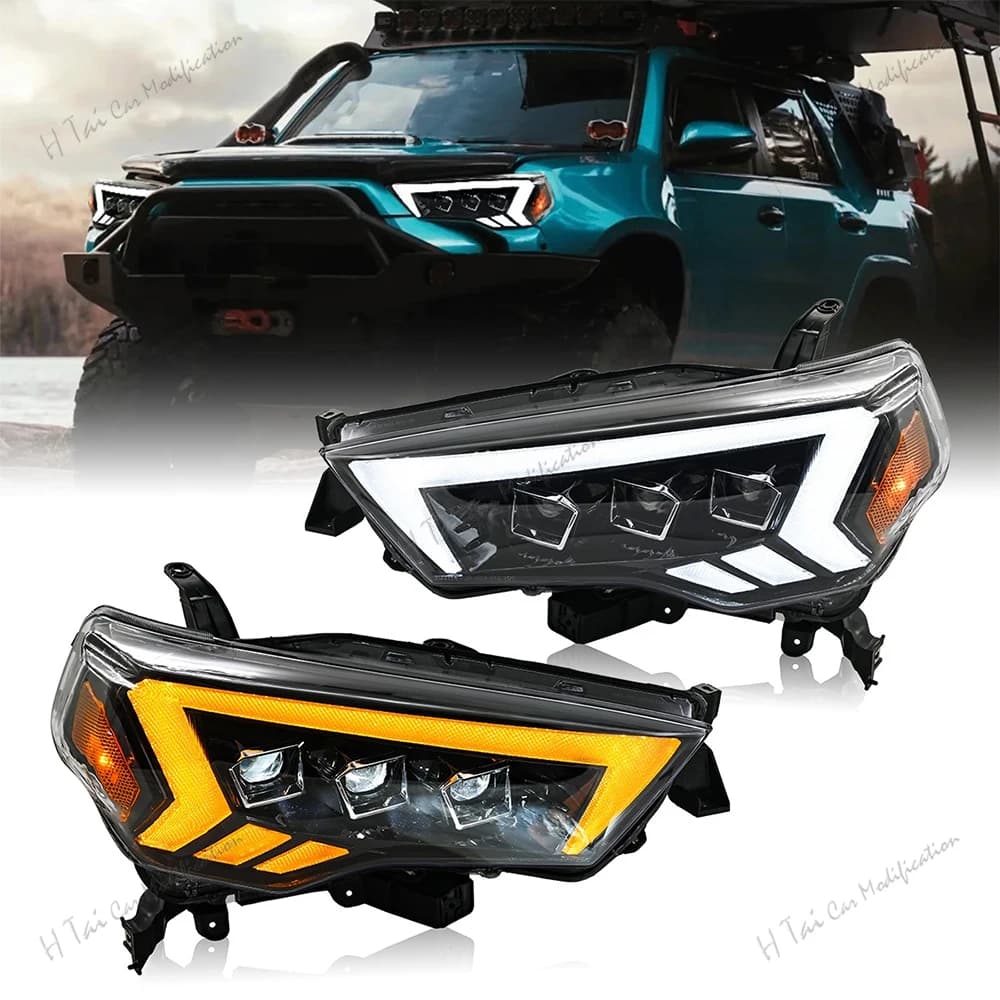 Pair LED Head Lights For Toyota 4Runner 2014-2025 Front Lamp Assembly High Low Beam DRL Dynamic Turn Signa Car Light Assemblies