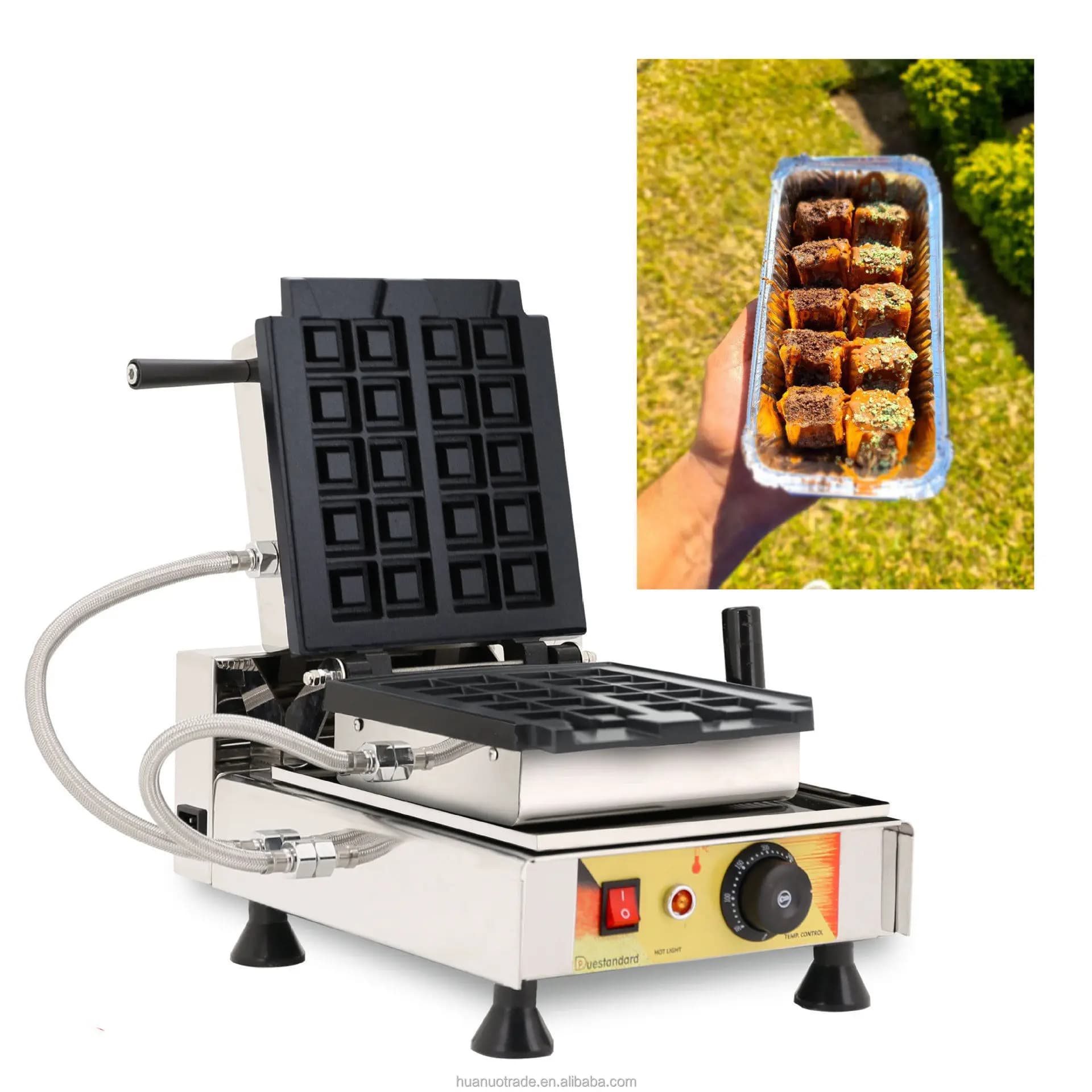 Macchina Multifunzione Automatica Digitale per Waffle con Teglia Antiaderente, Griglia per Pancake, Efficiente per Colazioni e Caffetterie