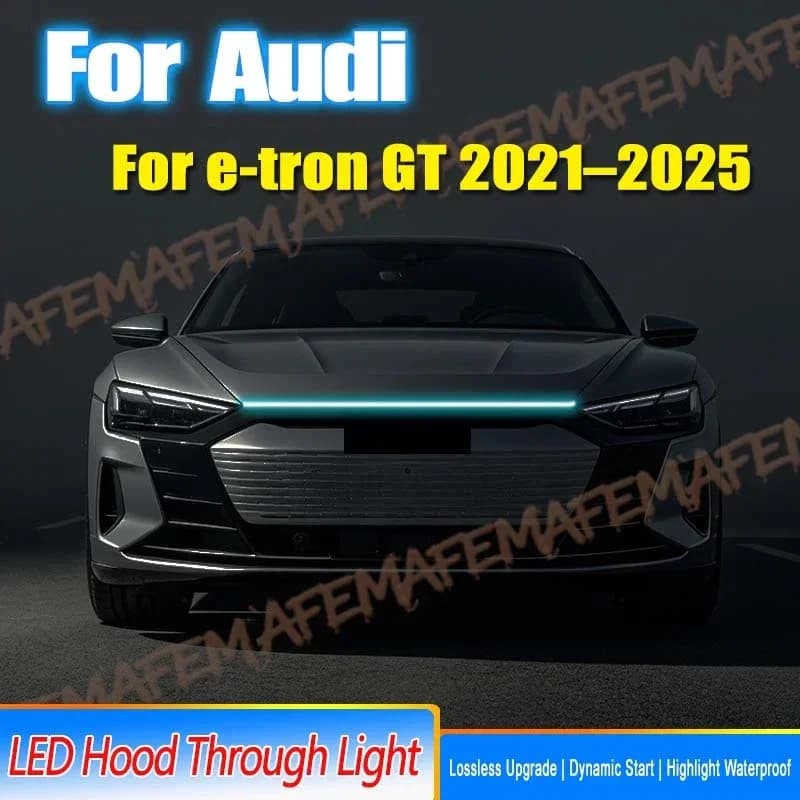 LED Daytime Running Light Strips Universal Hood Lamp Flexible Car LED Guide Lights Waterproof 12V DRL For Audi e-tron GT 21-25