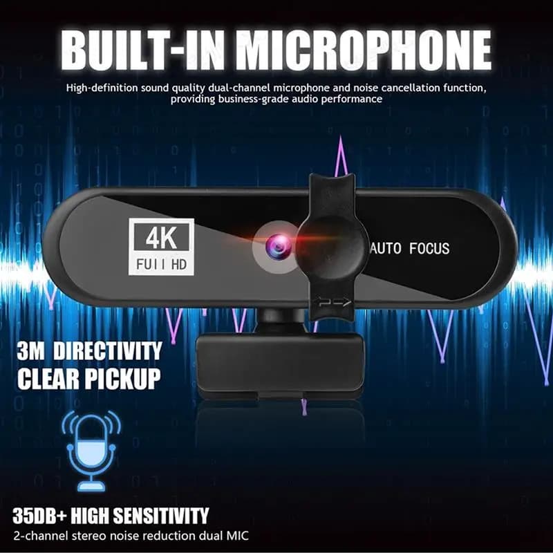1080P Pc Webcam With Gift Tripod Autofocus 8K 4K Webcam Sailvde Conferentie Usb Web Camera Laptop Mini Camera with Microphone