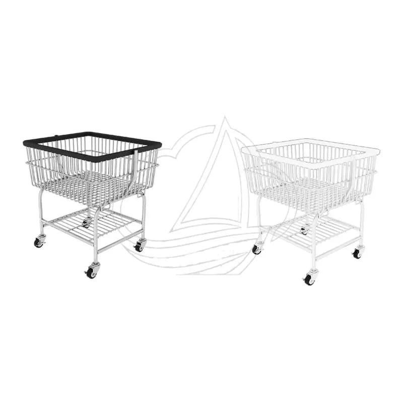 Rolling Laundry Cart Convenient Mobility Multipurpose Clothes Hanger Trolley Storage Shelf Clothes Hanger Trolley With Wheels