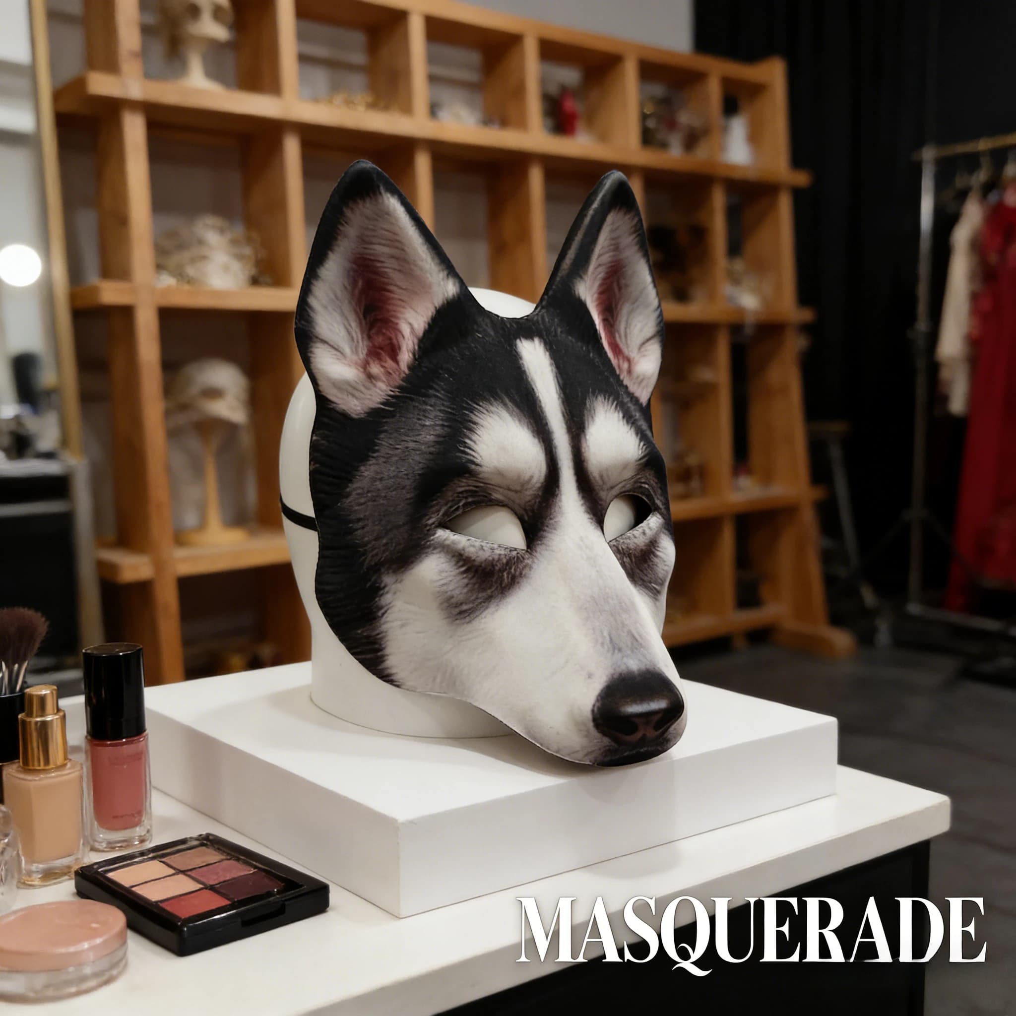 Maschera Realistica di Husky per Feste di Halloween e Carnevale, Accessorio Cosplay Morbido e Confortevole, Copricapo Accattivante per Travestimenti Festivi