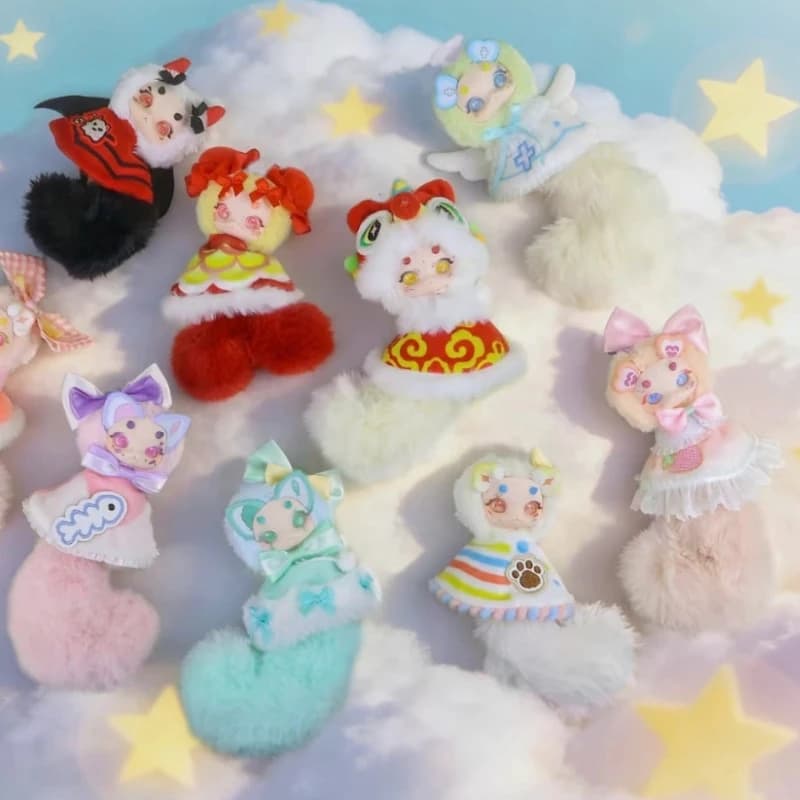 Tutulong Wish Catcher Series Blind Box - Simpatico Gatto Drago Peluche, Ciondolo per Borsa, Portachiavi, Statuetta da Collezione - Regalo di San Valentino
