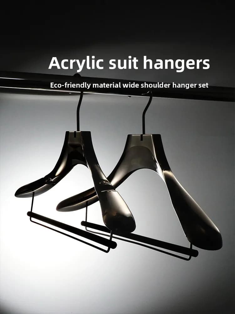 Luxury hanger in High Range Black Acrylic for Guardaroba, Hotel, Guest room, Modern glossy surface