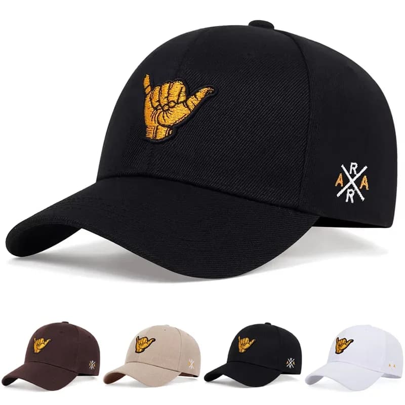Cappellini da Baseball Unisex con Ricamo a Dita, Regolabili, Casual, per Primavera e Autunno, Protezione Solare per Esterni