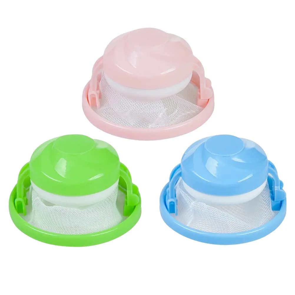 Set of 3 Filter Bags for Washing Machine, Collect-Peli for Remove Animal and Debris Peles, Reusable in PP Polyester, Floating