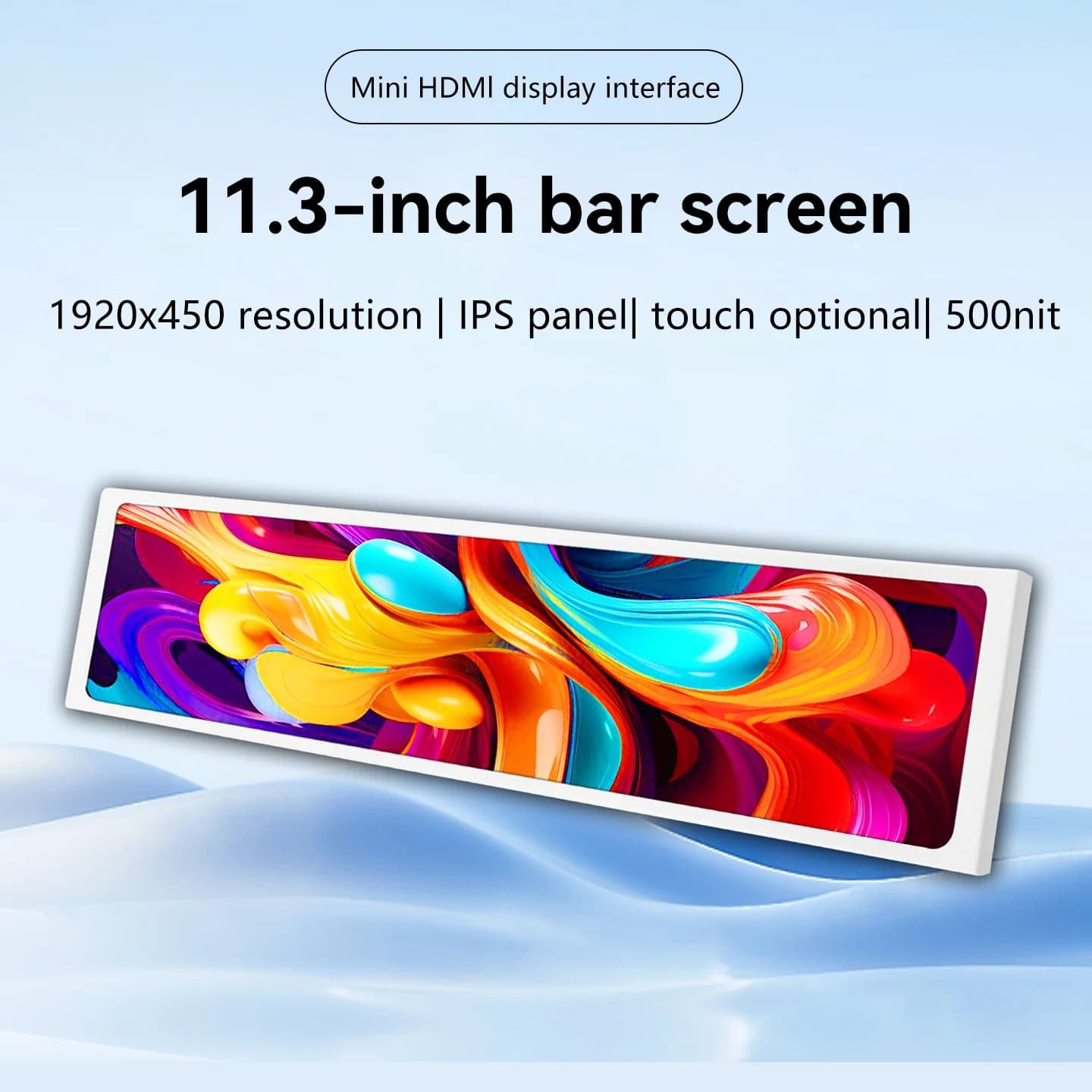 Mini monitor portatile da 11,3 pollici Schermo lungo IPS Compatibile con VESA Mini HDMI USBC Custodia per schermo a strisce di piccole dimensioni Schermo incorporato