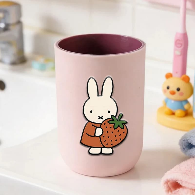 Miffy Series Wash Tooth Mug Multifunction Toothbrush Holder Portable Travel Washing Water Cup Bathroom Supplies Birthday Gift