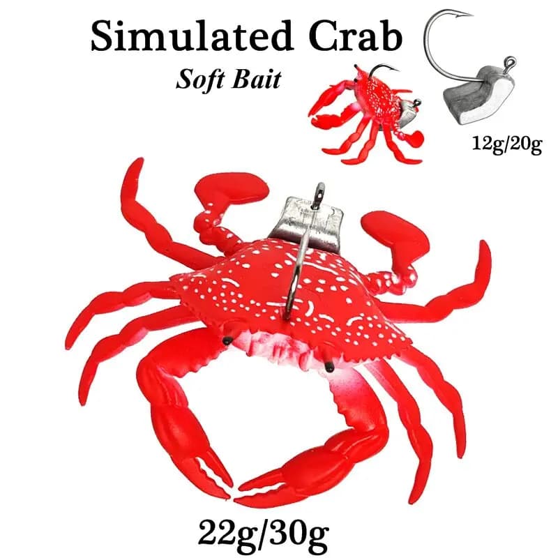Esca artificiale per granchio 8cm 22g 30g Esca realistica per pesca in mare morbido con ganci affilati Simulazione Pesca Isca Strumento per la pesca in mare