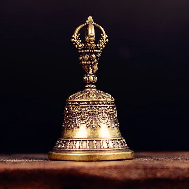 1Pc Brass Handicraft Die-casting Drop Bell Key Car Button Wind Bell Tibetan Bronze Bell Creative Gift Home Decor Accessories