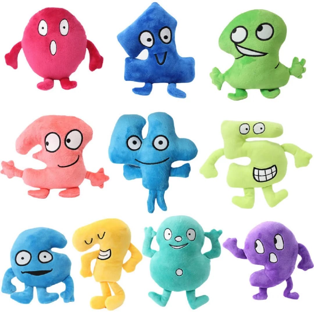Nuovo arrivo Battaglia per Dream Island Peluche BFDI One Two Four X Peluche Bambola morbida Pulsante orologio Waffle Ball Fan Regalo per bambini
