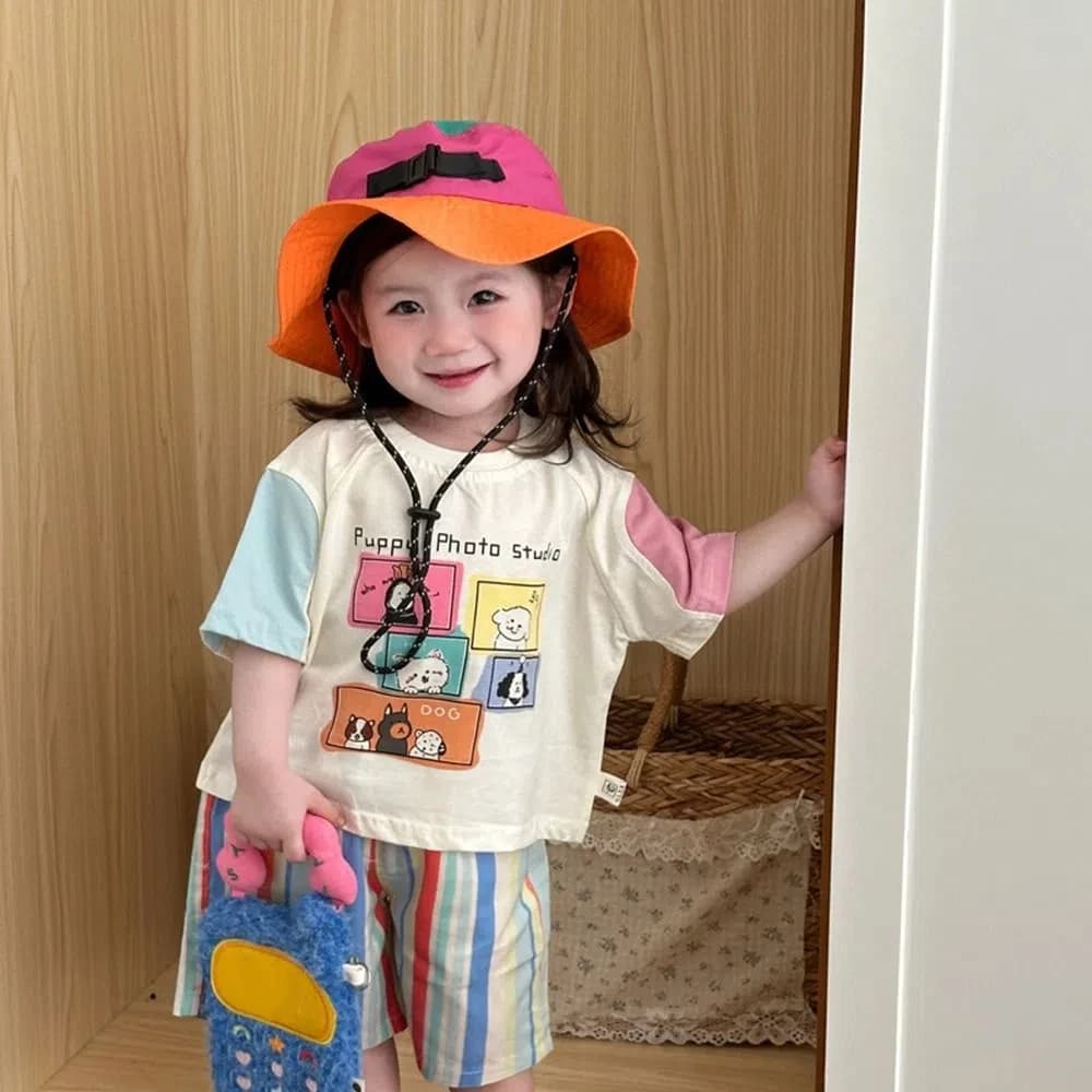 Cappello da Pescatore Coreano per Bambini, Estivo, ad Asciugatura Rapida, Protezione Solare, Impermeabile, per Esterni, 3-7 Anni