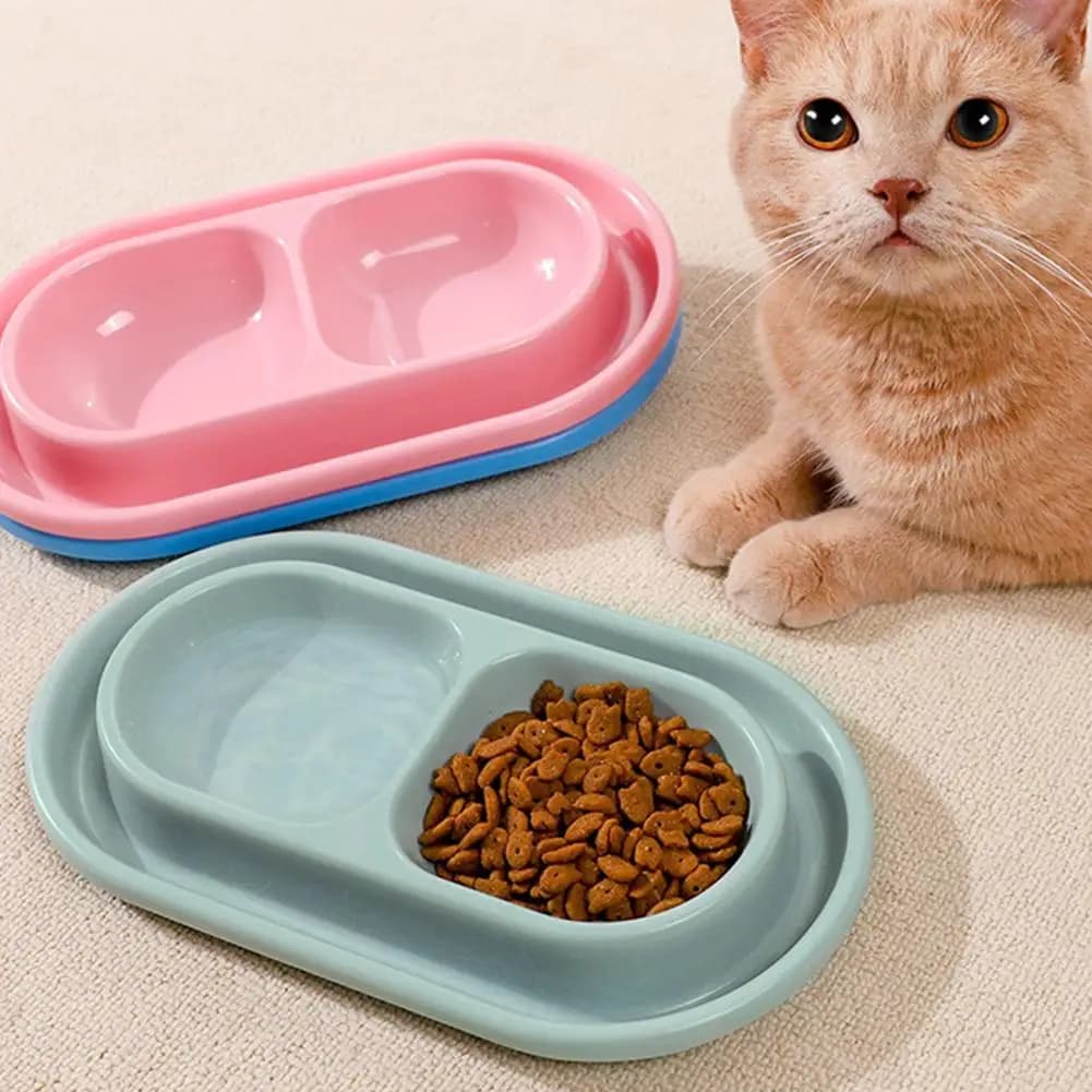Alimentazione per animali domestici Doppi ciotole in plastica Anti formiche Alimentatore d'acqua per cani Gatti Cuccioli Alimentatore automatico per cani Dispenser Karate per formiche