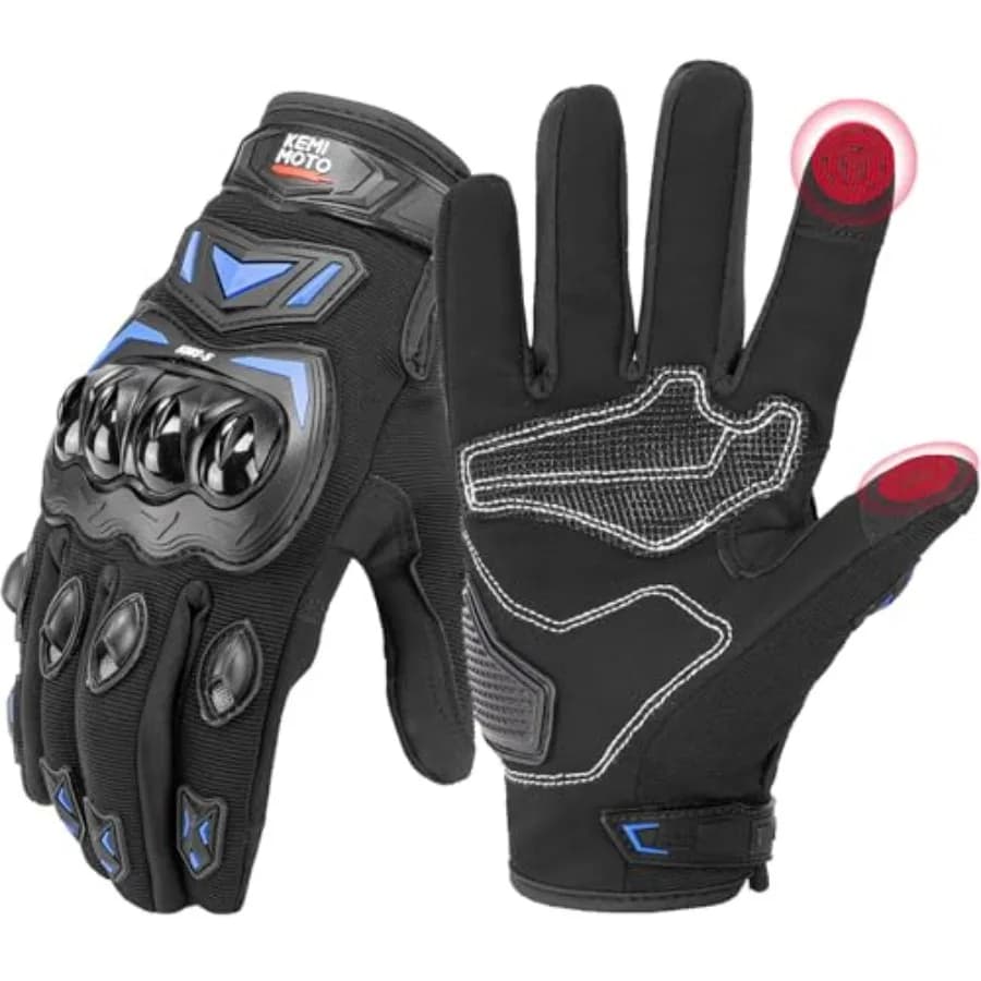 Guanti da Moto per Uomo, Guanti Touchscreen per Ciclismo, Sport all'Aperto, Fuoristrada, Moto da Montagna, Motocross