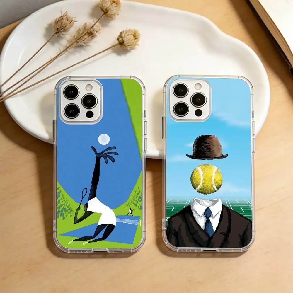 T-Tennis Ball Sport Phone Case For iPhone 17 16 15 14 13 12 11 Mini Pro Max Plus Transparent Cover