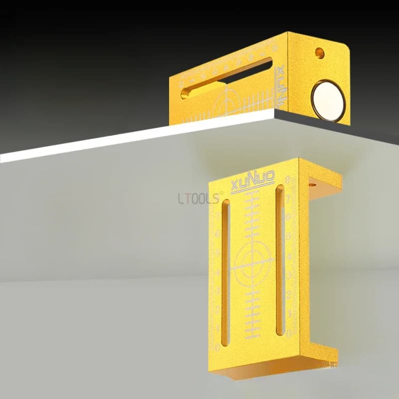 Localizzatore di installazione per porta dell'armadio 2in1 Maschera di livellamento del soffitto Righello di altezza uguale Piastrelle Wifh Bastone da pavimento magnetico Righello orizzontale