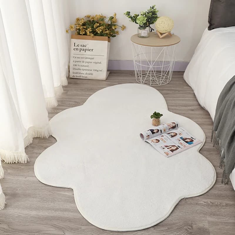 Tappeti nordici Ins per camera da letto tappetino da comodino a forma di nuvola bianca soffice e morbido tappeto decorativo per soggiorno tappeto spesso in peluche