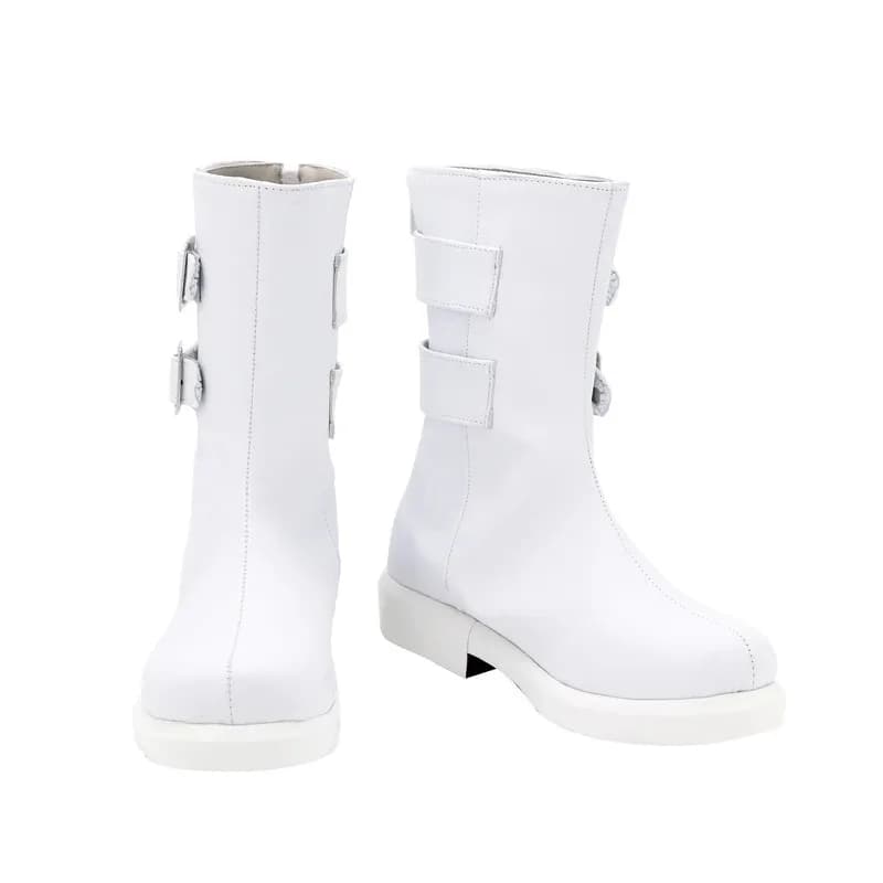 Tokyo Revengers Ken Ryuguji Scarpe Cosplay Stivali PU bianchi con tacco alto Halloween Cosplay Prop
