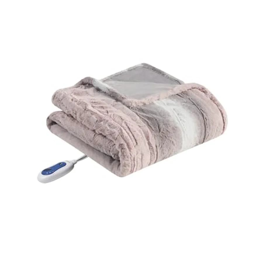 Coperta Elettrica Reversibile in Finta Pelliccia di Visone Zuri con Spegnimento Automatico, Praticamente Zero EMF, Impostazioni di Calore Multiple, Certificata UL, Lavabile in Lavatrice