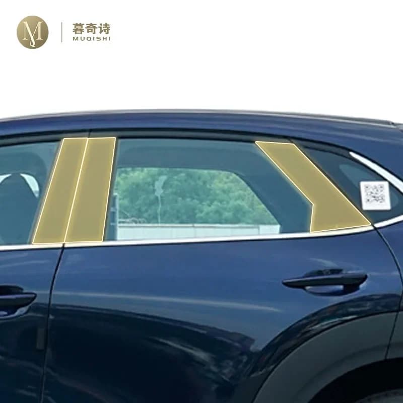 Pre-cut Auto Exterior Body BC Pillar Window PPF Scratch Resistant TPU Paint Protective Film For Mazda CX-30 2020-2024