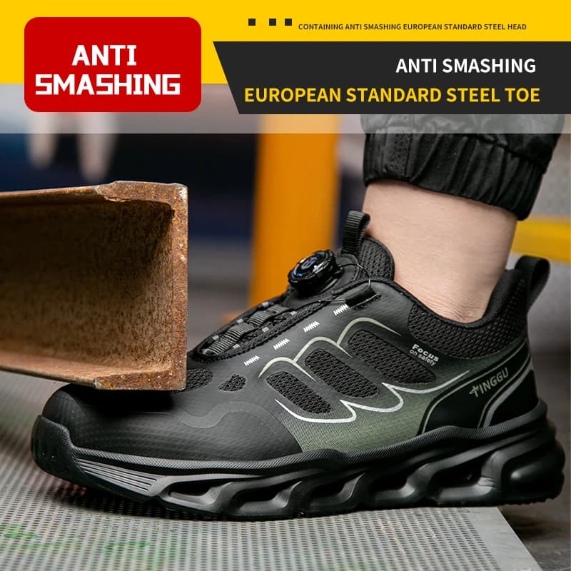 NEW Safety Boots with Rotating Buckle for Men Gymnastics Workwear Women's Boots Breathable Steel Tie Boots Drillproof Safety Men's Boots