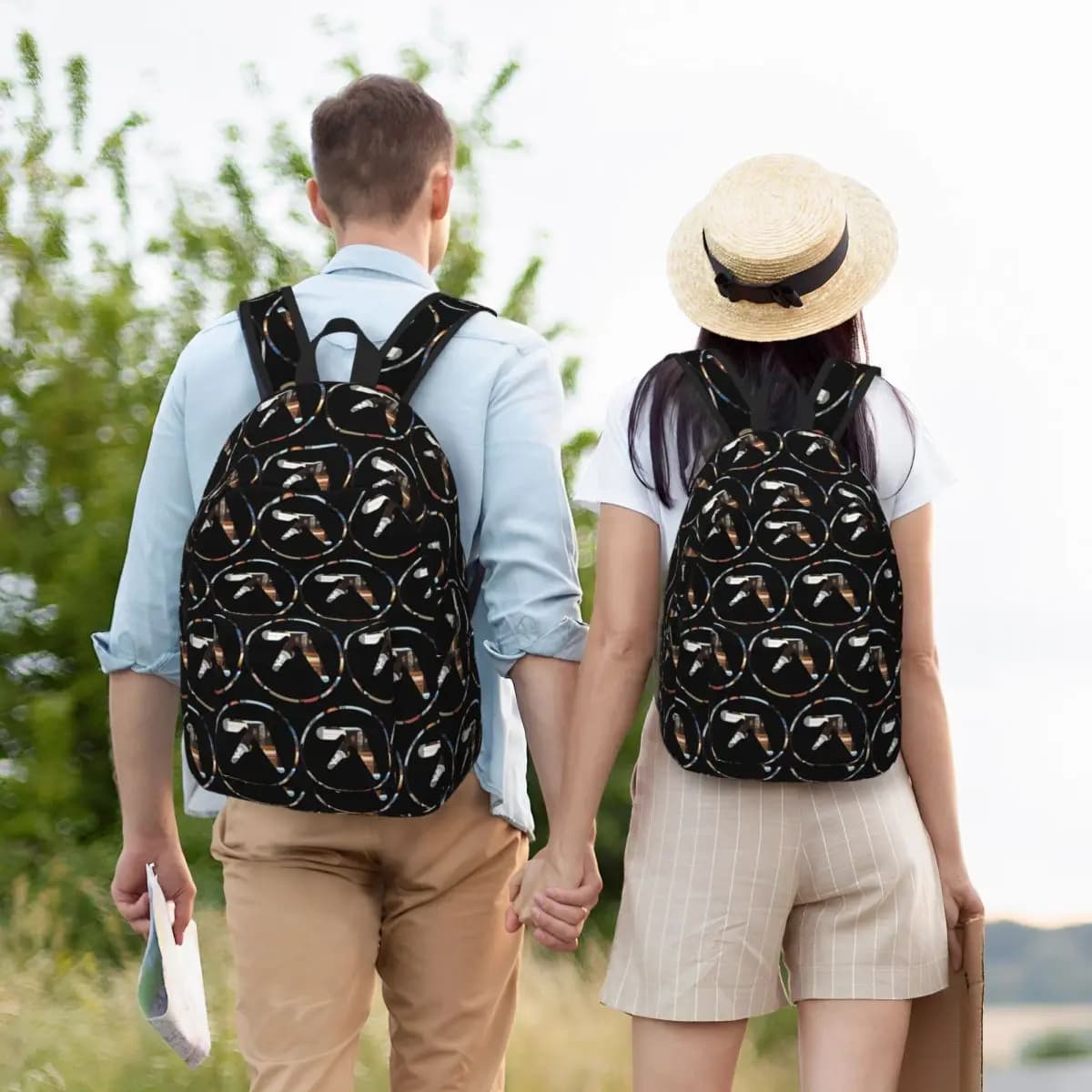 Aphex Twin Student Backpack School Bag Hiking Travel Daypack for Men Women Bookbag Shoulder Bags