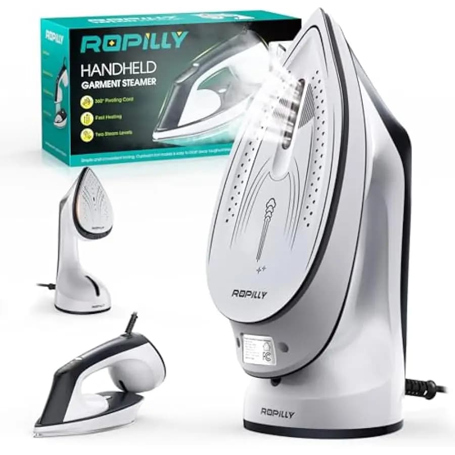 Steam Iron for Clothes, 1600W 2-in-1 Iron & Steamer with Detachable Ceramic Soleplate, Converts from Steamer to Iron in Seconds,