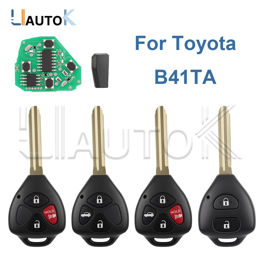 Telecomando chiave B41TA per Toyota Fortuner Hilux Innova Corolla Yaris 2/3/4 pulsanti 433MHz 4D 67G Chip Chiave auto 89070-52E61
