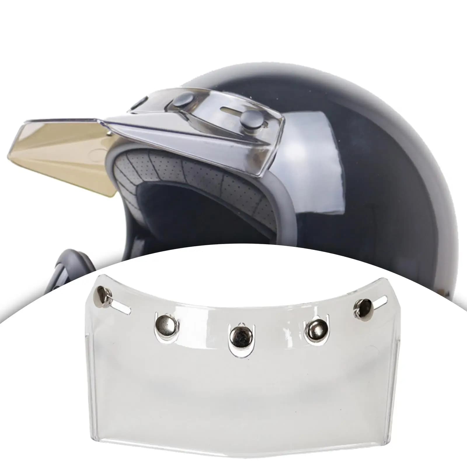 Polycarbonate Bubble Visor Peak Universal Five Snap Helmet Shield for Road Bike and Motocross Helmets