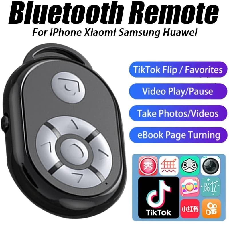 Telecomando Bluetooth per iPhone Xiaomi Samsung IOS telefono Android telecomando universale Selfie Stick Controller per fotocamera Bluetooth