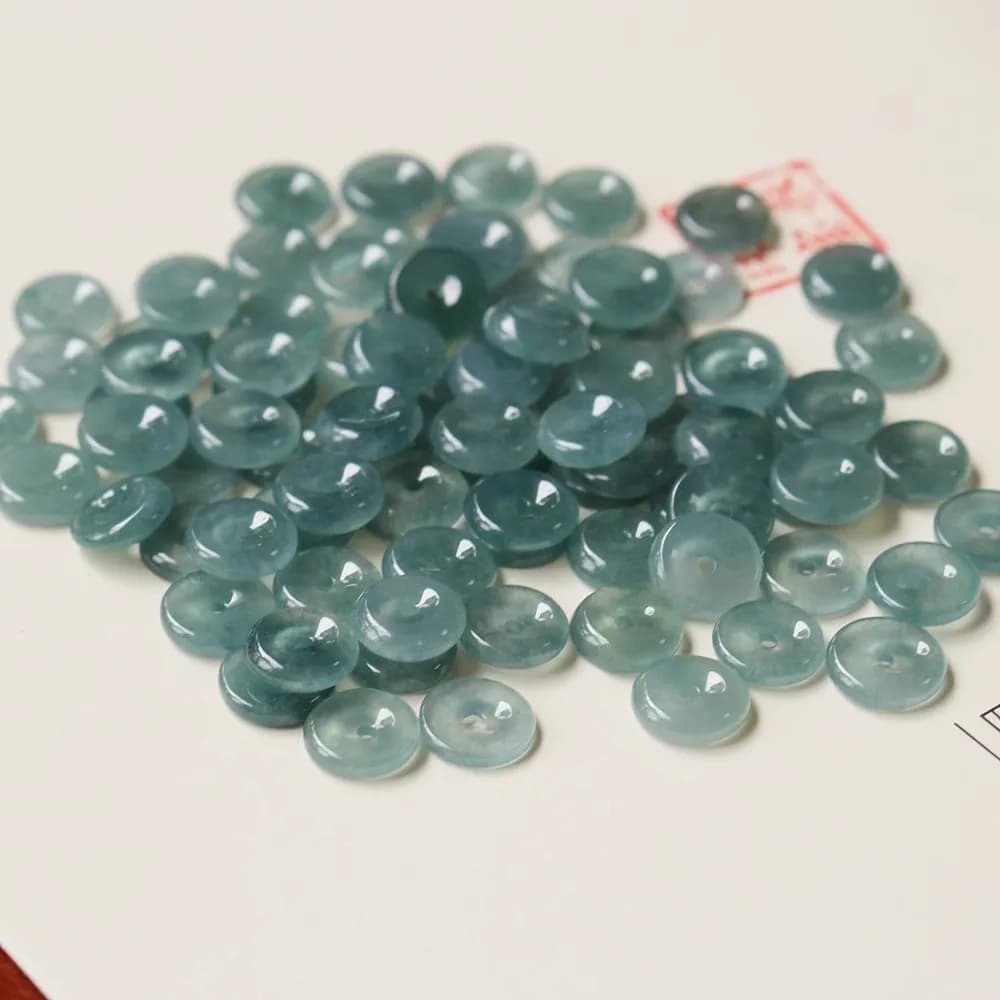 Perline distanziatrici in giada naturale del Myanmar da 10 mm, colore acqua blu, per la creazione di gioielli fai da te, braccialetti, collane con perline, ciondoli e accessori.