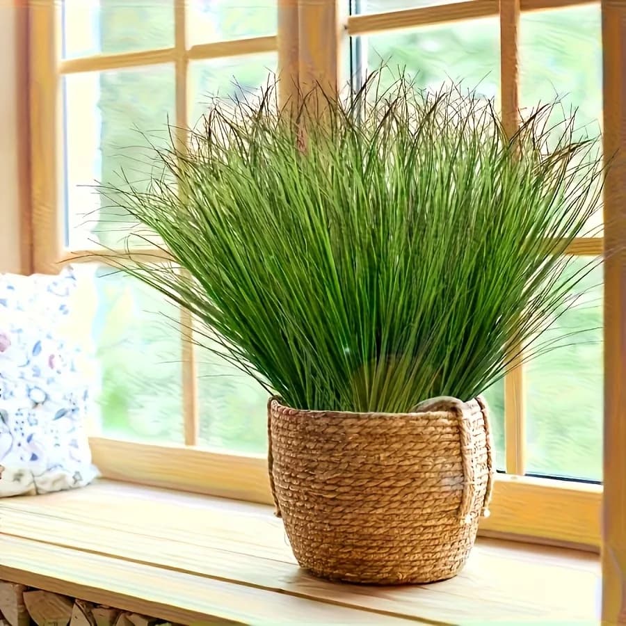 14/28/42Pc Artificial Green Plants- Resin Onion Grass,Suitable for Indoor/Outdoor Decoration,Summer,Festive Decorations,Weddings