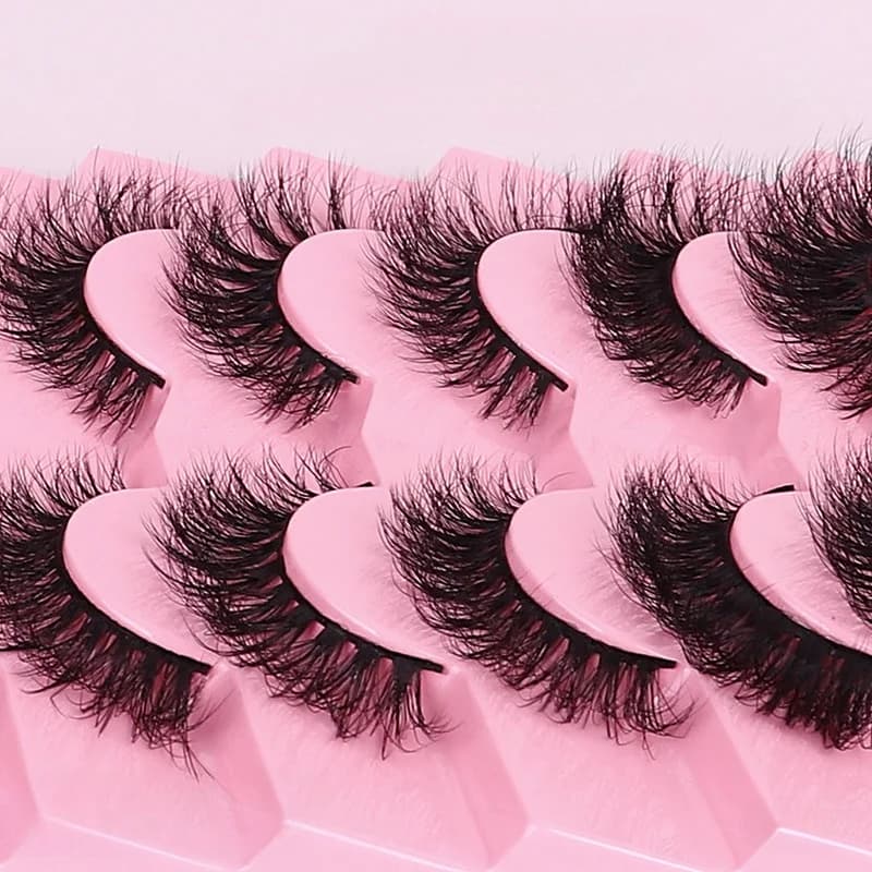 7 Paia di Ciglia Finte Naturali e Soffici, Riutilizzabili, Ciglia Artificiali Voluminose e Durature per il Trucco