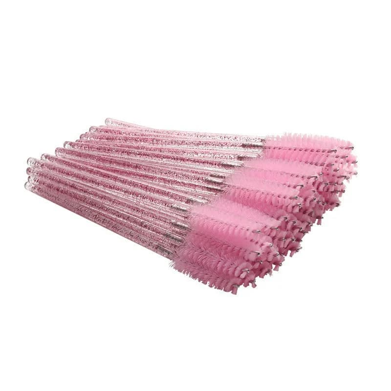 Pennello per mascara con asta di cristallo 50/100 pezzi, stick per mascara per extension ciglia, pennello per trucco per applicazione sopracciglia