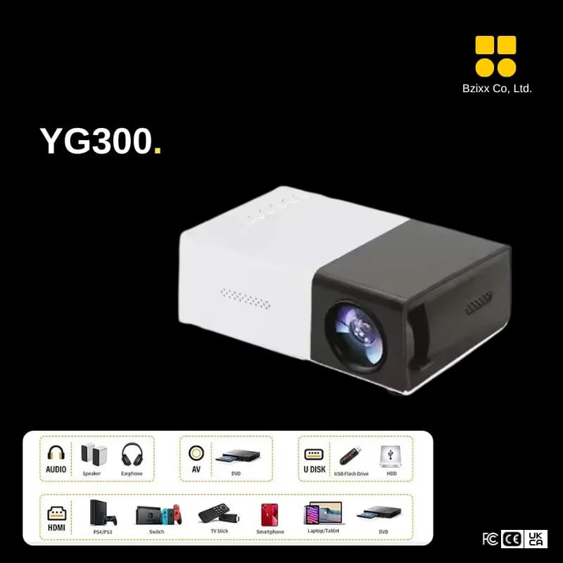 Mini Proiettore YG300 Portatile, Proiettore Smart WiFi 1280x720P Full HD per Ufficio e Home Theater, Proiezione Mobile