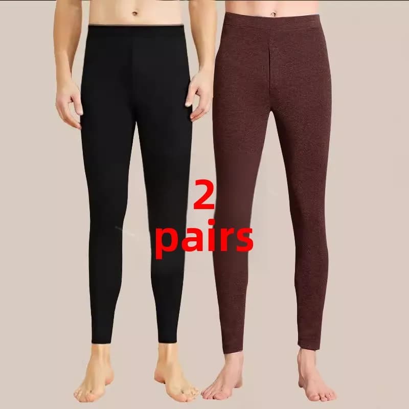 Pantaloni Lunghi da Uomo Riscaldati Slim Fit in Pile Doppio Strato Senza Cuciture Stile Casual Basic Giovanile Attivo Colorati