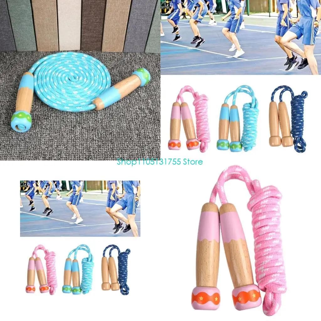 K0EF Jumping Corda for Kids Jumping Corda with Wooden Handle Corda for Lightweight and Adjustable Fitness Jump for Fitness
