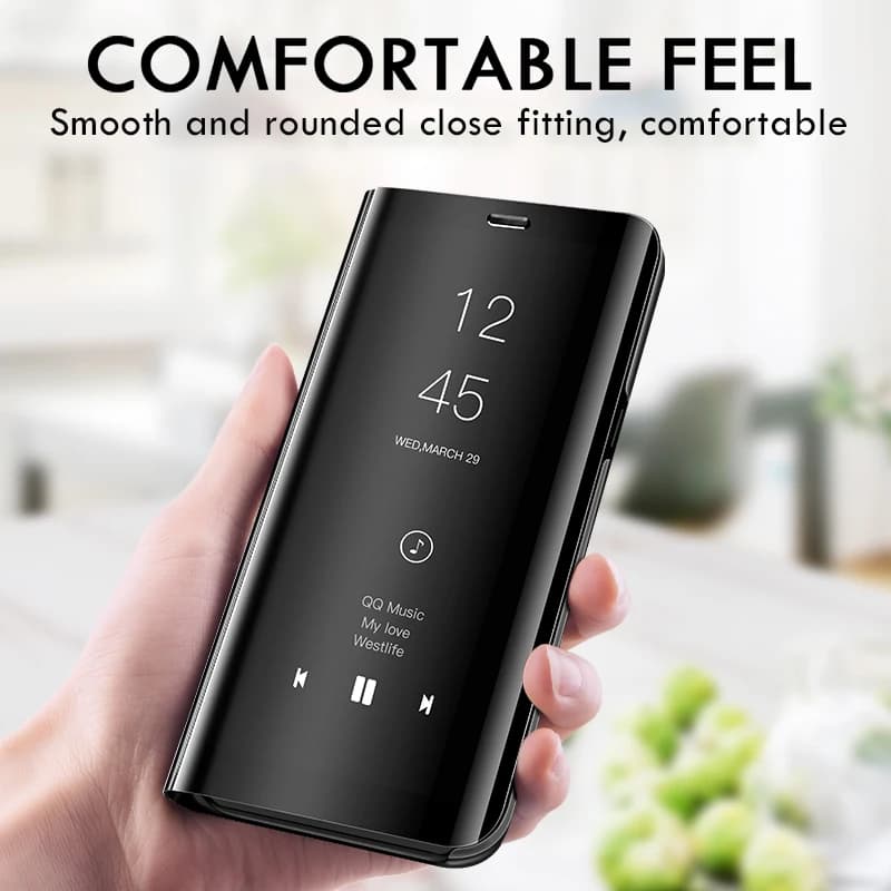Per Honer 400 Pro Custodia per telefono con supporto a vibrazione in pelle intelligente con specchio trasparente di lusso per Honor 400 LiteABR-NX1 ABR-N31C1 5G Cover posteriore